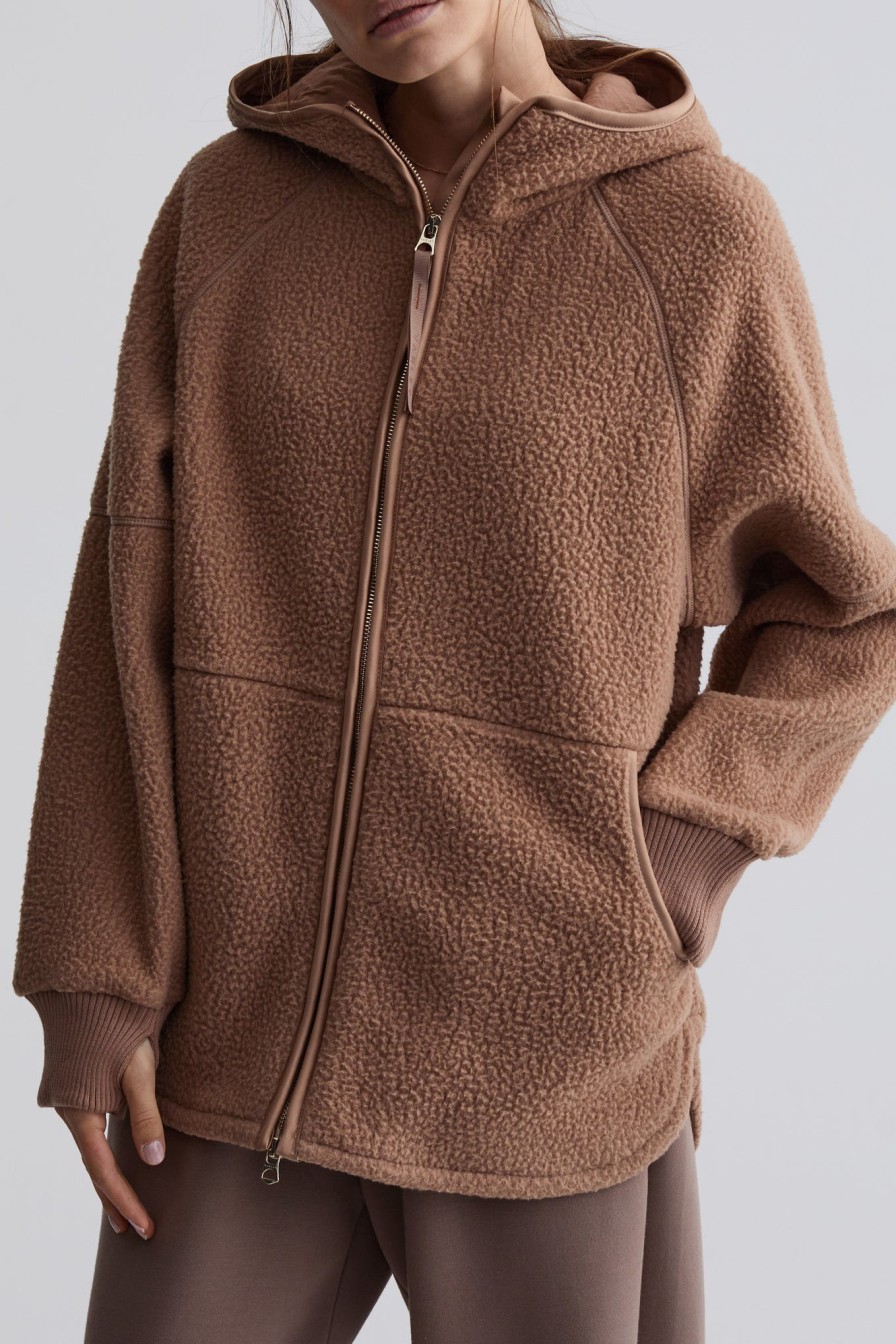 VARLEY Raley Zip Fleece In Chanterelle | Loungewear