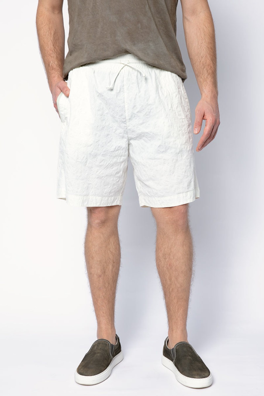 GIORGIO BRATO Leather Detailed Short In Bianco | Giorgio Brato - T. Boutique | Bottoms