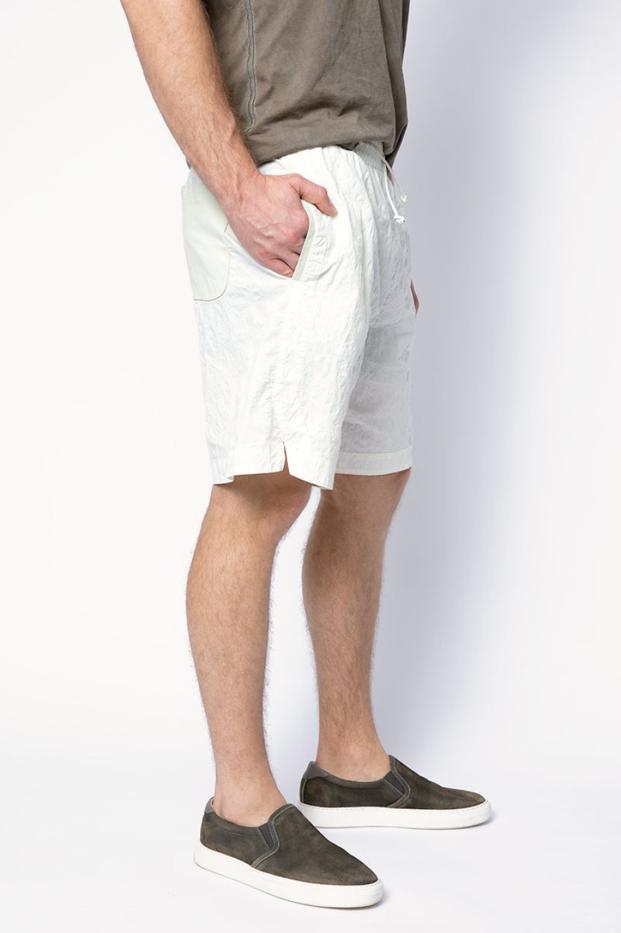 GIORGIO BRATO Leather Detailed Short In Bianco | Giorgio Brato - T. Boutique | Bottoms