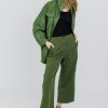 FABIANA FILIPPI Cropped Cotton Trouser Pant In Algae Green | Bottoms