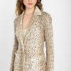 AVANT TOI Macrame Lace Blazer Jacket With Strass In Zenzero | Jackets & Coats