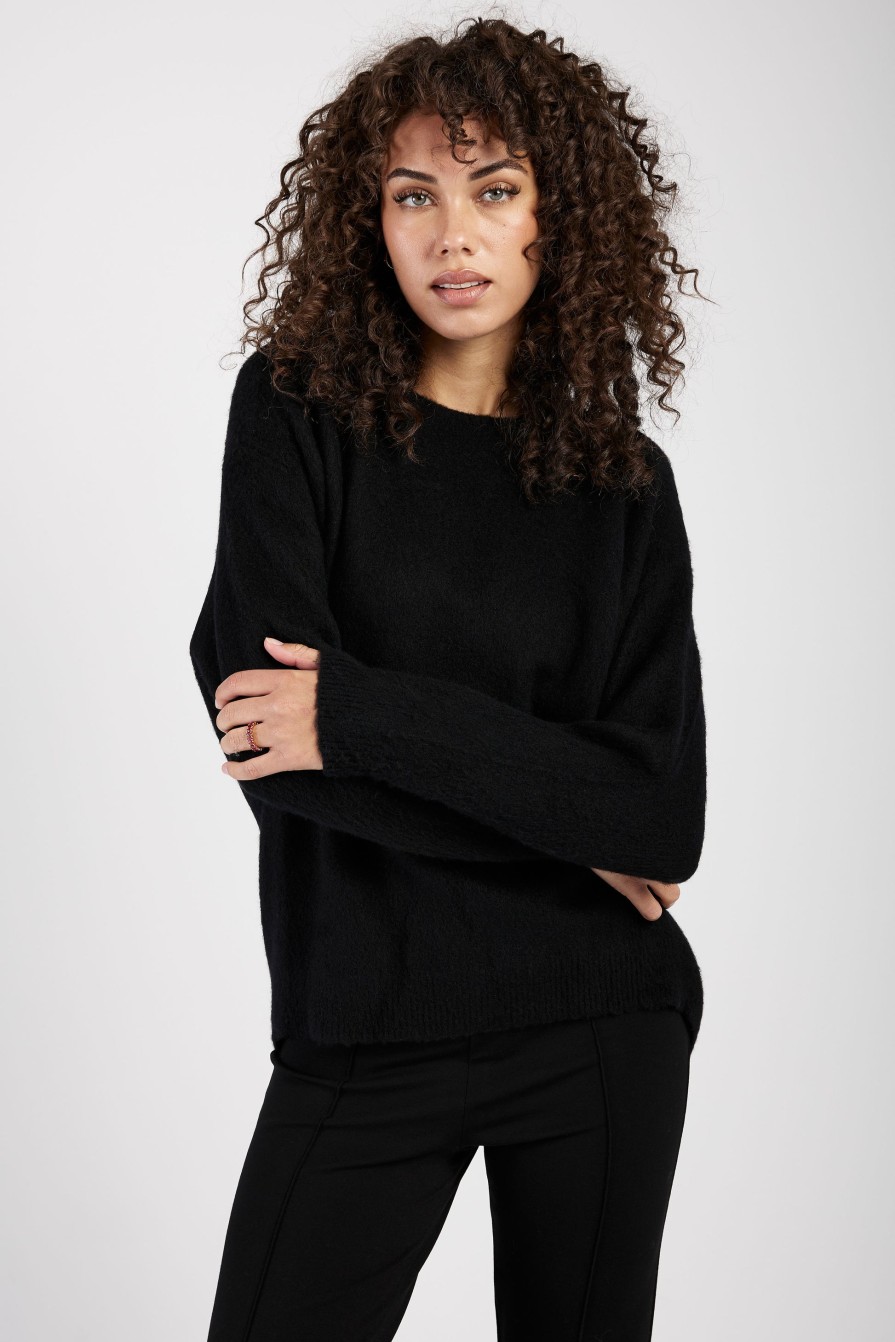 AVANT TOI Carded Cashmere Pullover Sweater In Nero | Knitwear