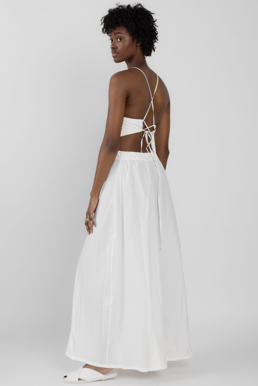 ANDREA YA'AQOV Long Open-Back Dress In White | Dresses & Skirts