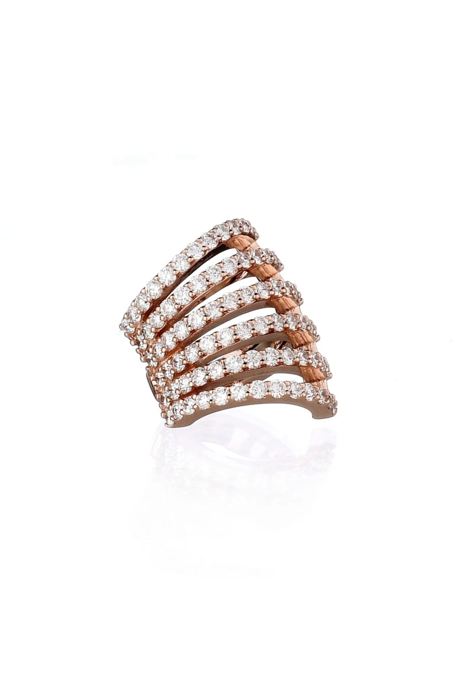 VELINA Full Diamonds Ear Cuff In 18K Rose Gold | Jewelry