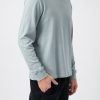 FRAME Long Sleeve Quilted Crewneck Shirt In Ice Blue | Frame - T. Boutique | Tops