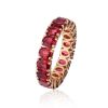 VELINA Red Sapphire Eternity Ring In 18K Yellow Gold | Jewelry