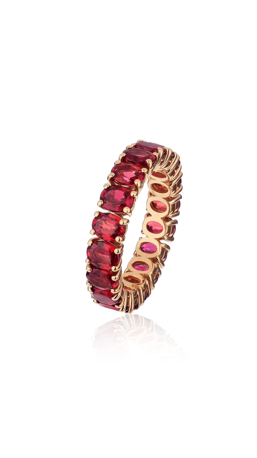 VELINA Red Sapphire Eternity Ring In 18K Yellow Gold | Jewelry