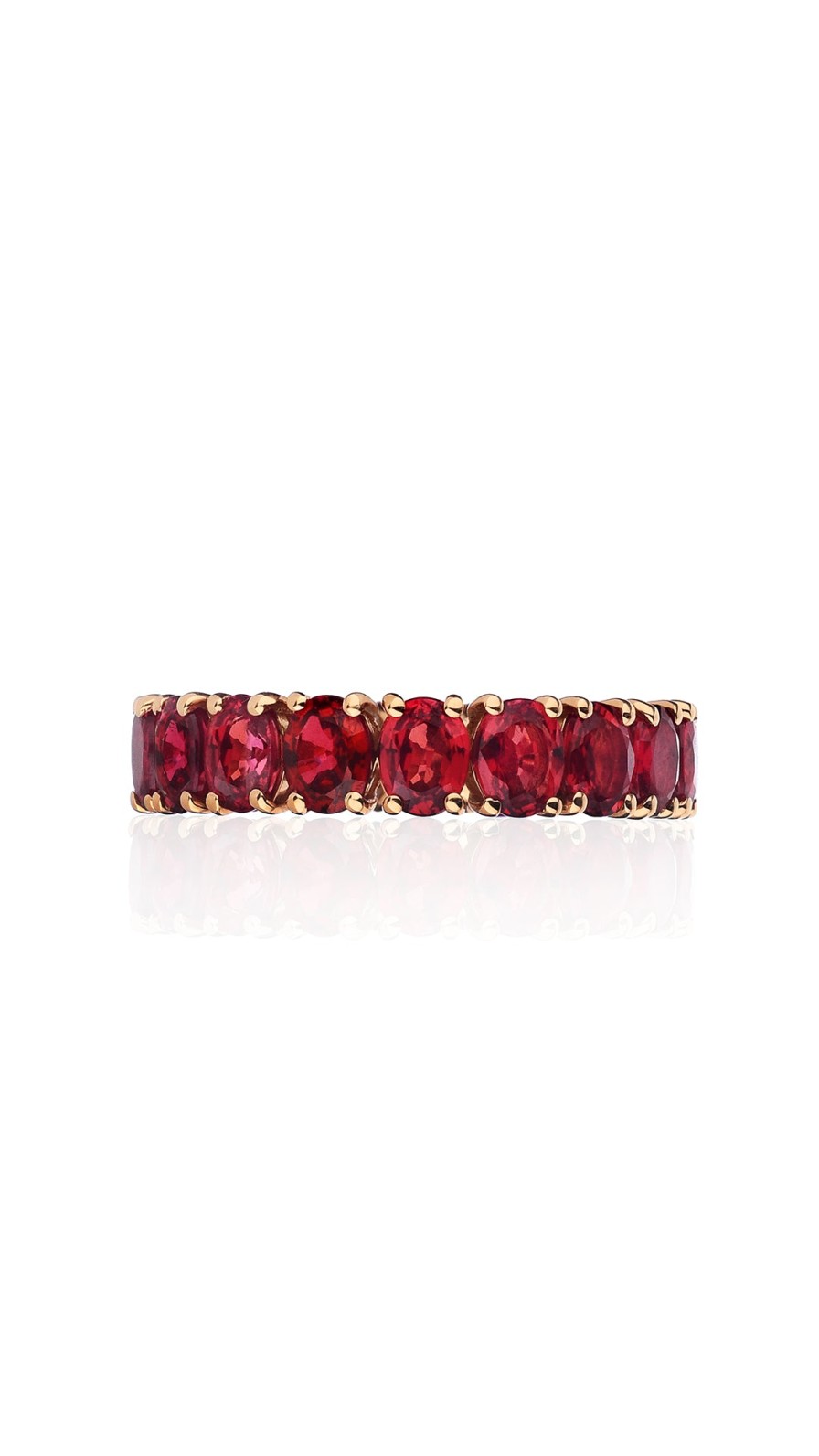 VELINA Red Sapphire Eternity Ring In 18K Yellow Gold | Jewelry