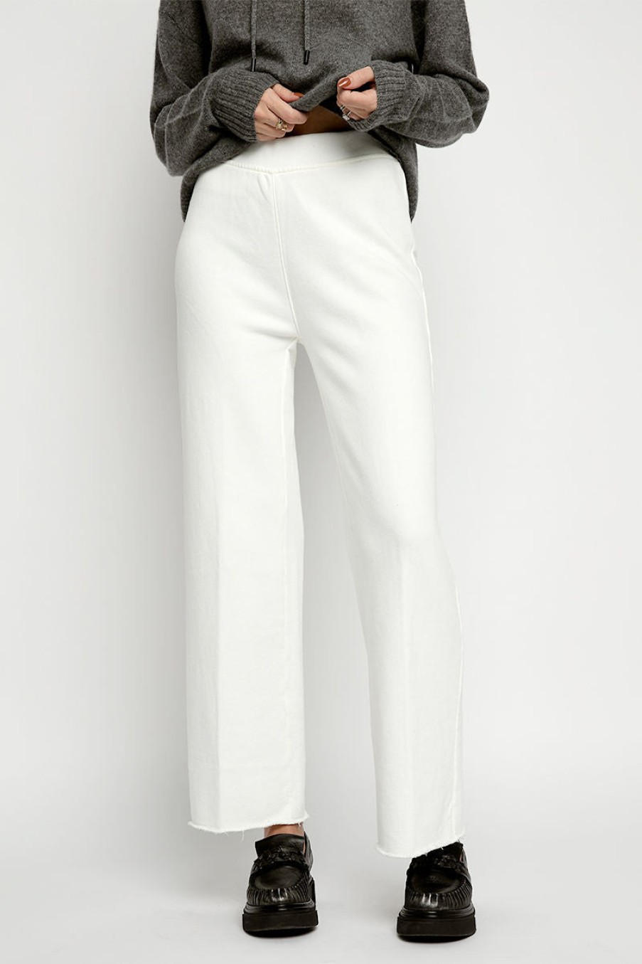 ATM French Terry Wide Leg Sweatpant In Porcelain | Atm - T. Boutique | Bottoms