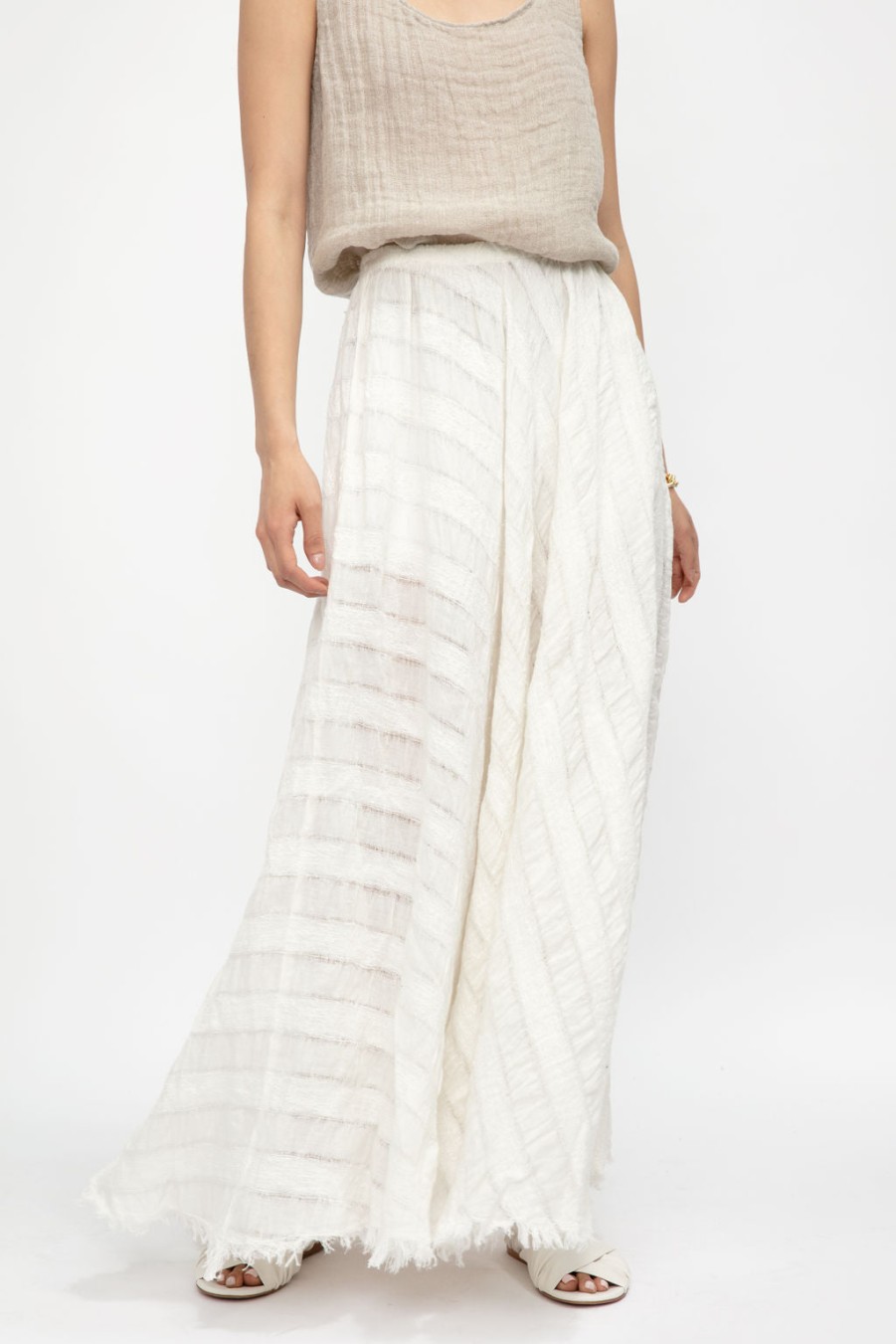 LA BOTTEGA DI BRUNELLA Tammorra Talea Linen Skirt In Latte | Bottoms