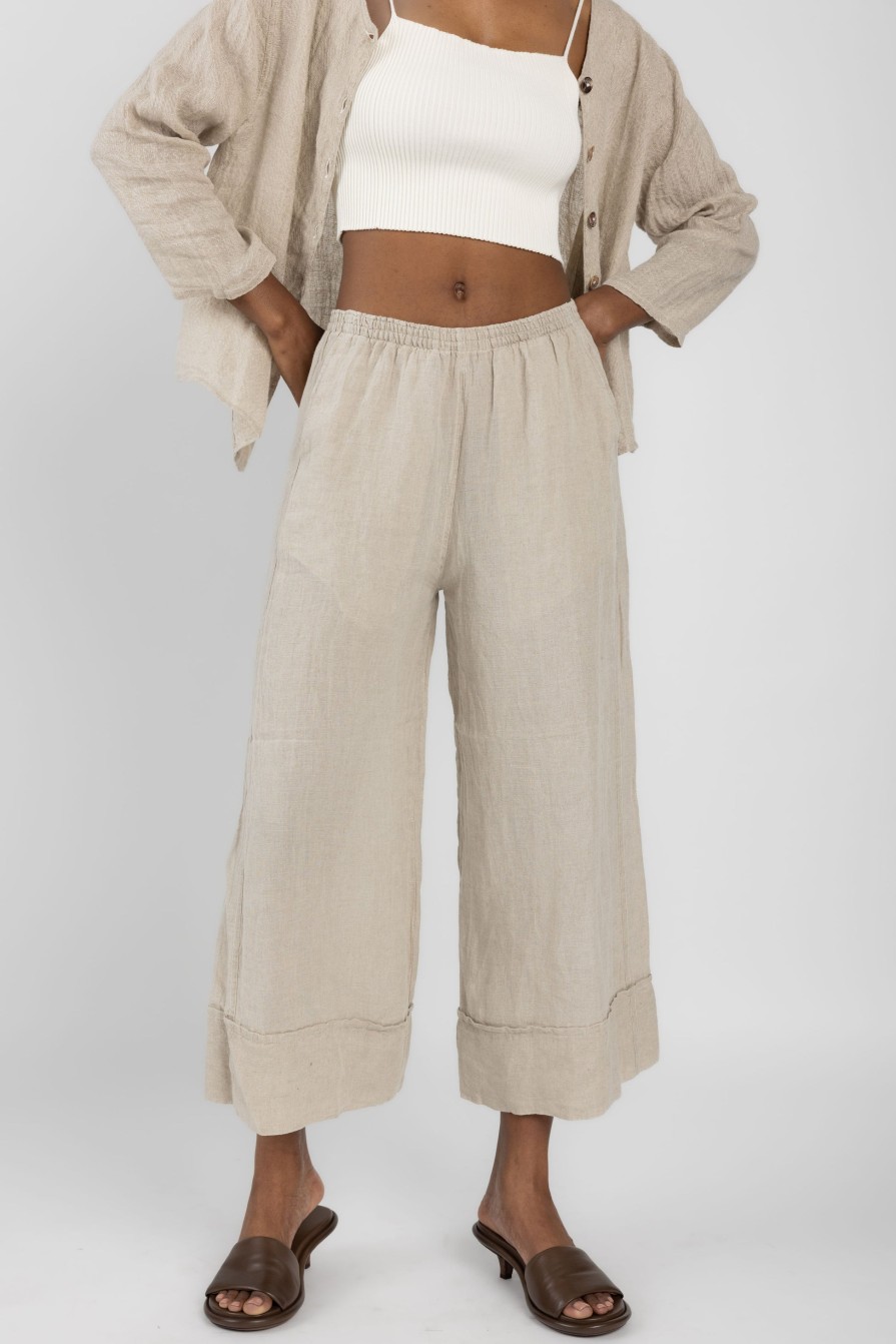 LA BOTTEGA DI BRUNELLA Marco Polo Battista Pant In Naturale | Bottoms