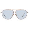 LINDA FARROW Gabriel Oversized Sunglasses In Light Gold And Blue | Eyewear