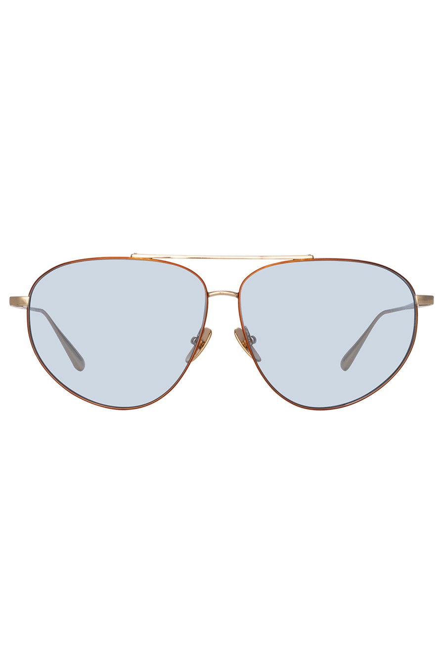 LINDA FARROW Gabriel Oversized Sunglasses In Light Gold And Blue | Eyewear