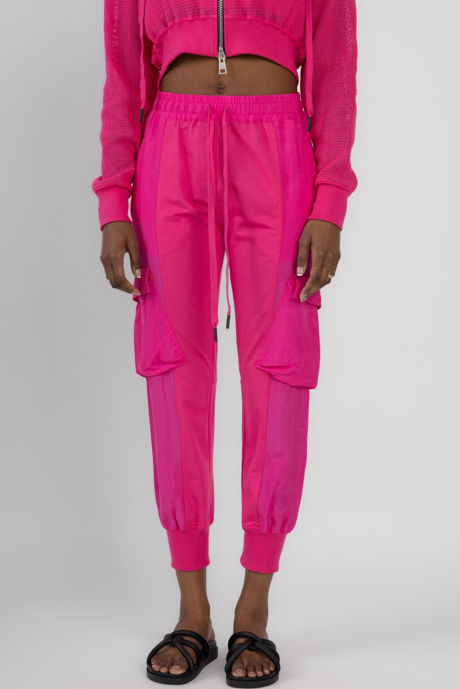 ANDREA YA'AQOV Cargo Jogging Pant In Fucsia | Bottoms