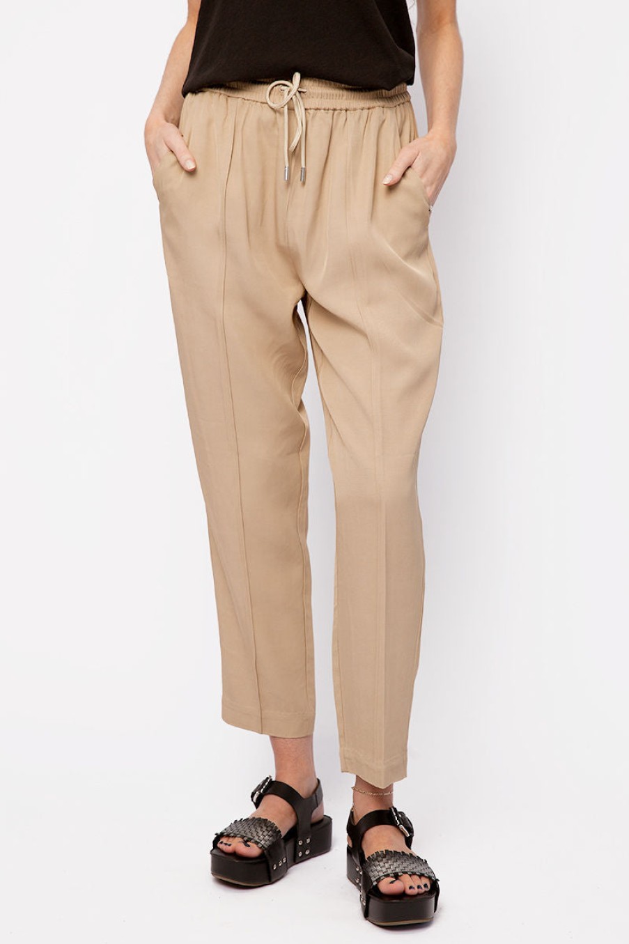 ATM Buy Cropped Pull-On Pant In Dune | Atm - T. Boutique | Bottoms