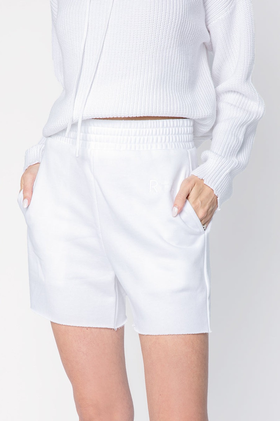 RTA Ilona Sweat Short In White | Rta - T. Boutique | Bottoms