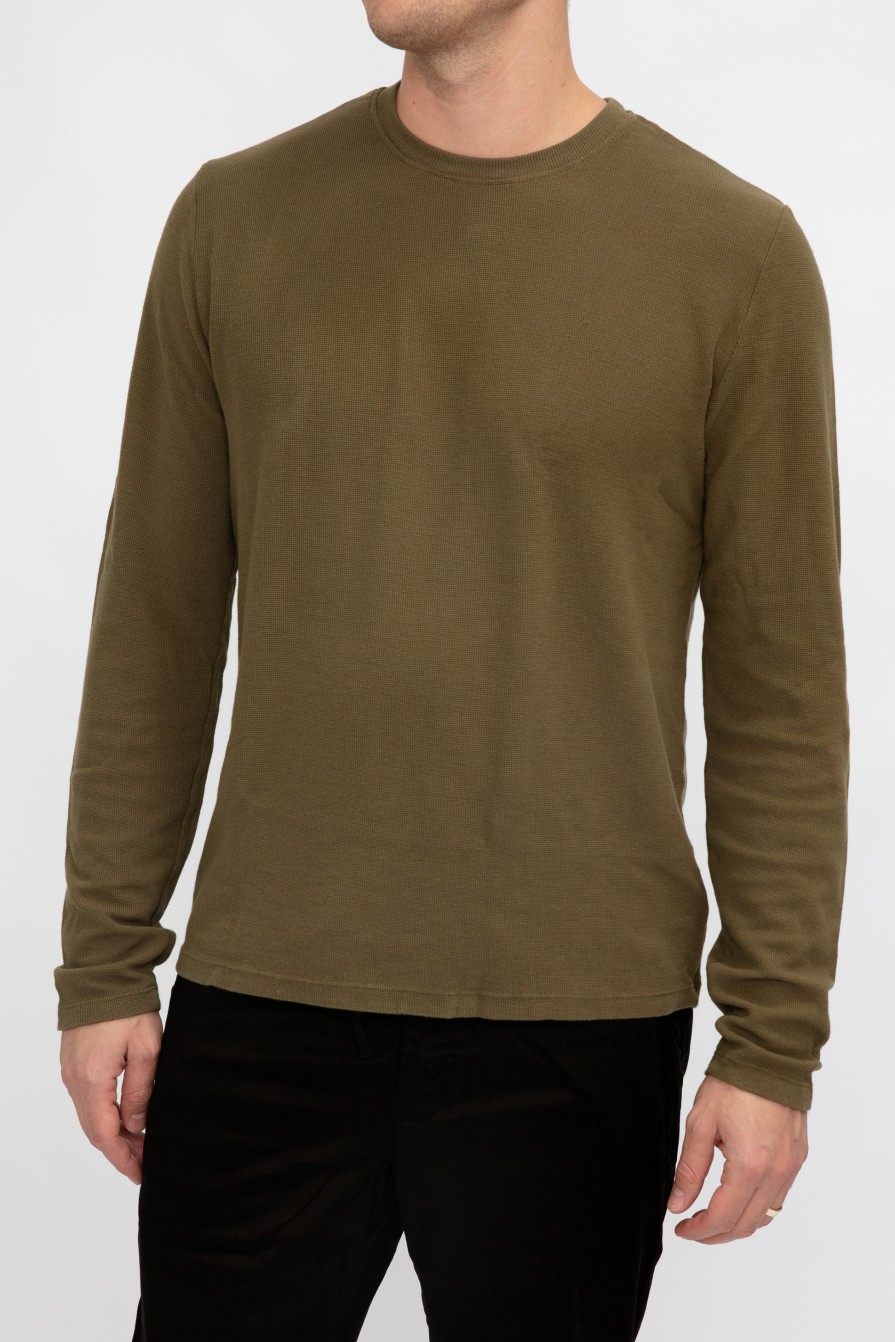 COTTON CITIZEN Hendrix Crewneck Shirt In Olive | Tops