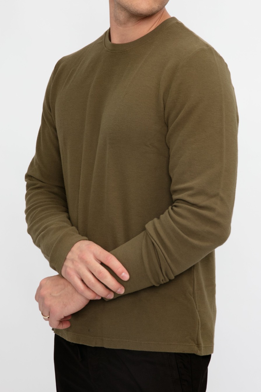 COTTON CITIZEN Hendrix Crewneck Shirt In Olive | Tops