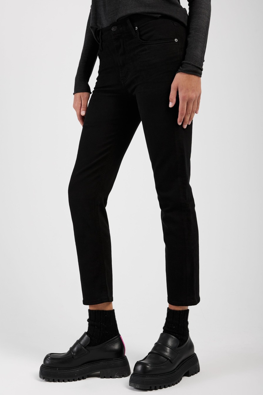 CITIZENS OF HUMANITY Isola Straight Crop Jean In Plush Black | Bottoms