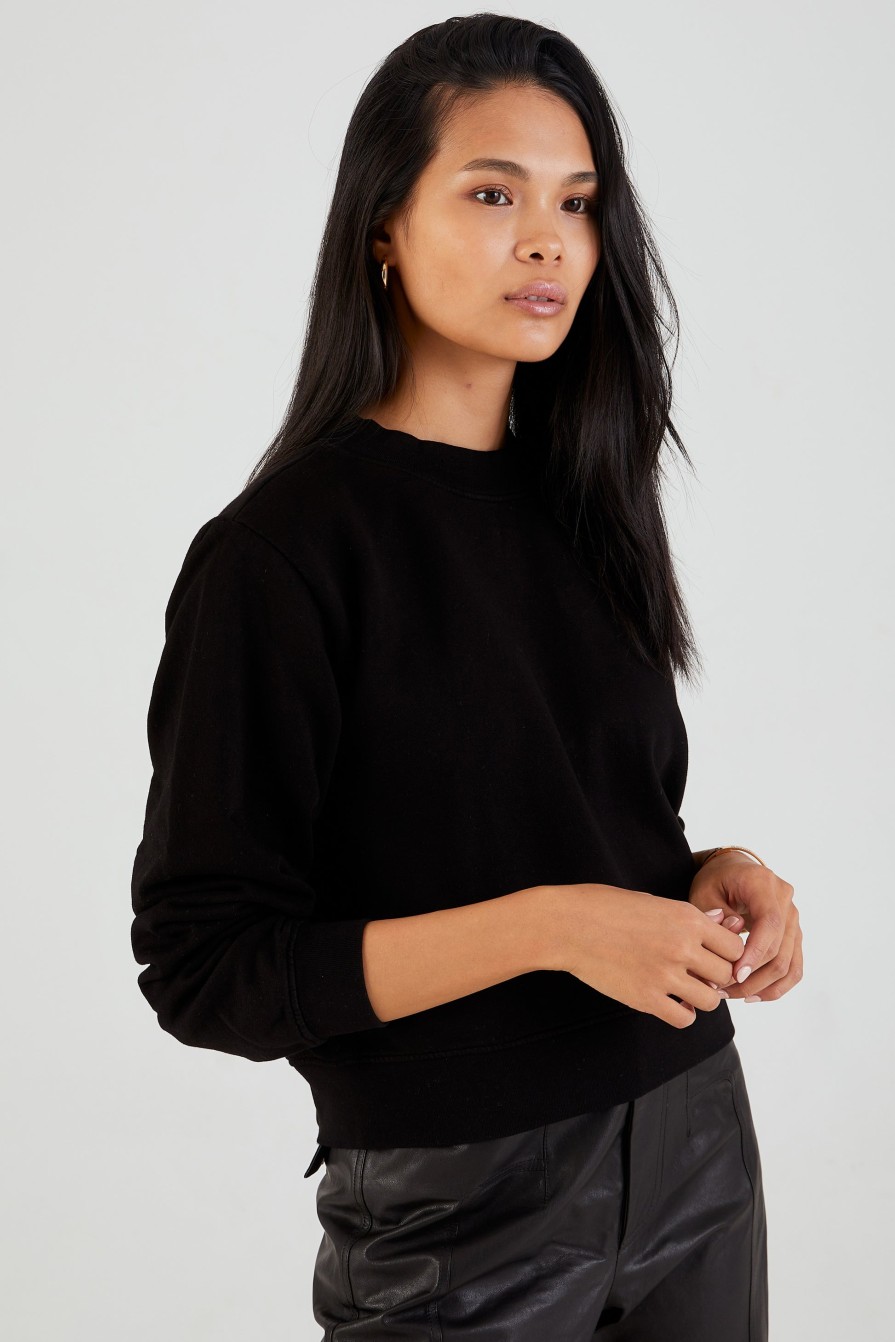 COTTON CITIZEN Milan Crewneck Sweatshirt In Jet Black | Loungewear