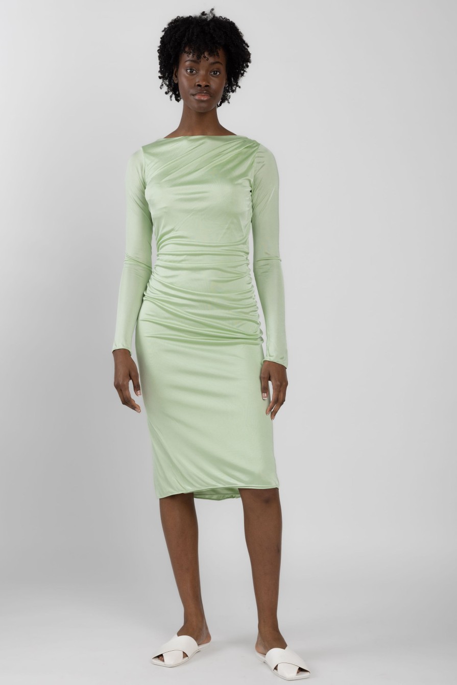 N°21 Jersey Midi Dress In Clorofilla | Dresses & Skirts