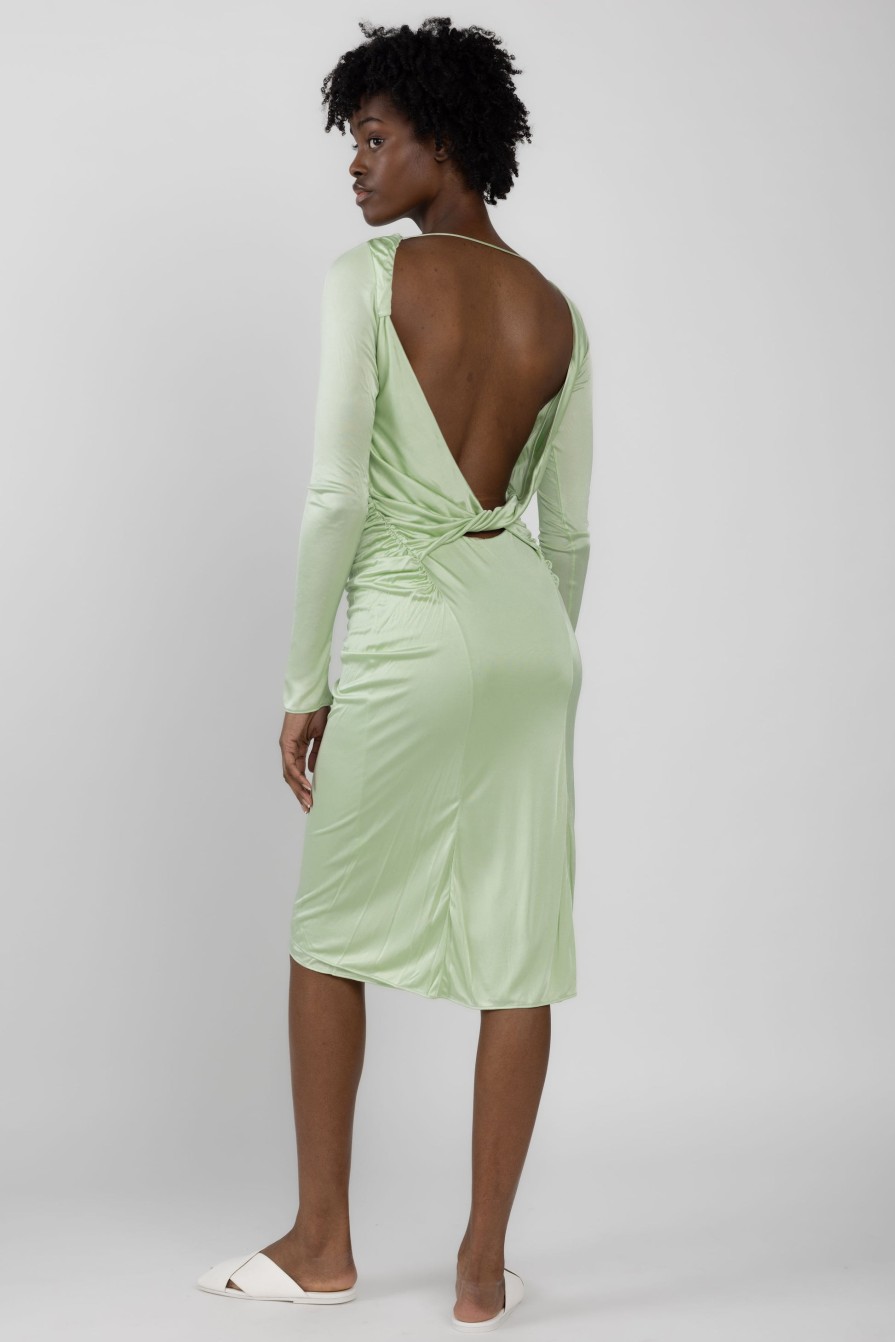 N°21 Jersey Midi Dress In Clorofilla | Dresses & Skirts