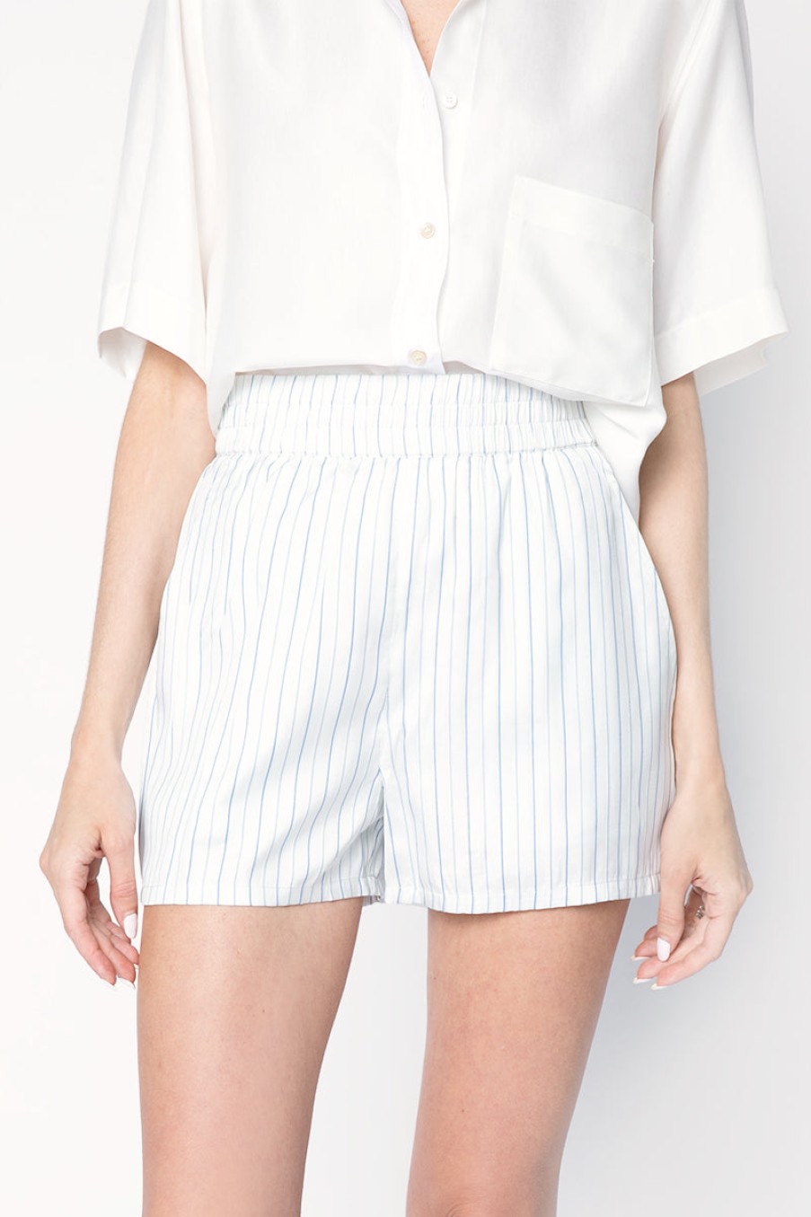 RTA Buy Edwinna Pajama Short In White Striped | Rta - T. Boutique | Bottoms