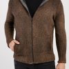 AVANT TOI Hooded Brushed Cotton Zip Cardigan In Sughero | Knitwear