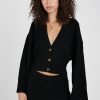 AERON Morrow Cropped Cardigan In Black | Knitwear