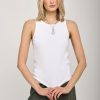 MAX MARA LEISURE Brusson Tank Top In Bianco | Tops