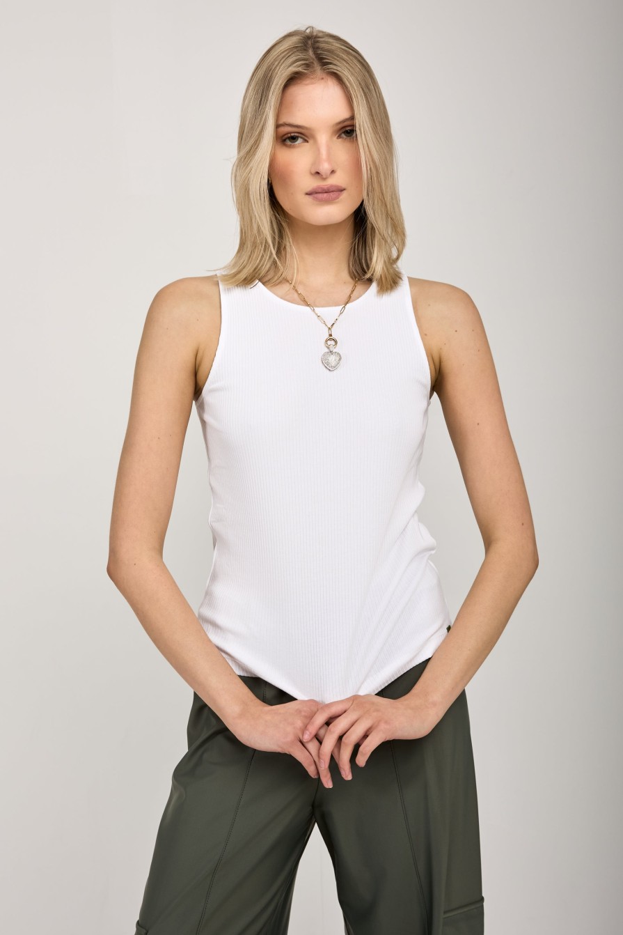 MAX MARA LEISURE Brusson Tank Top In Bianco | Tops