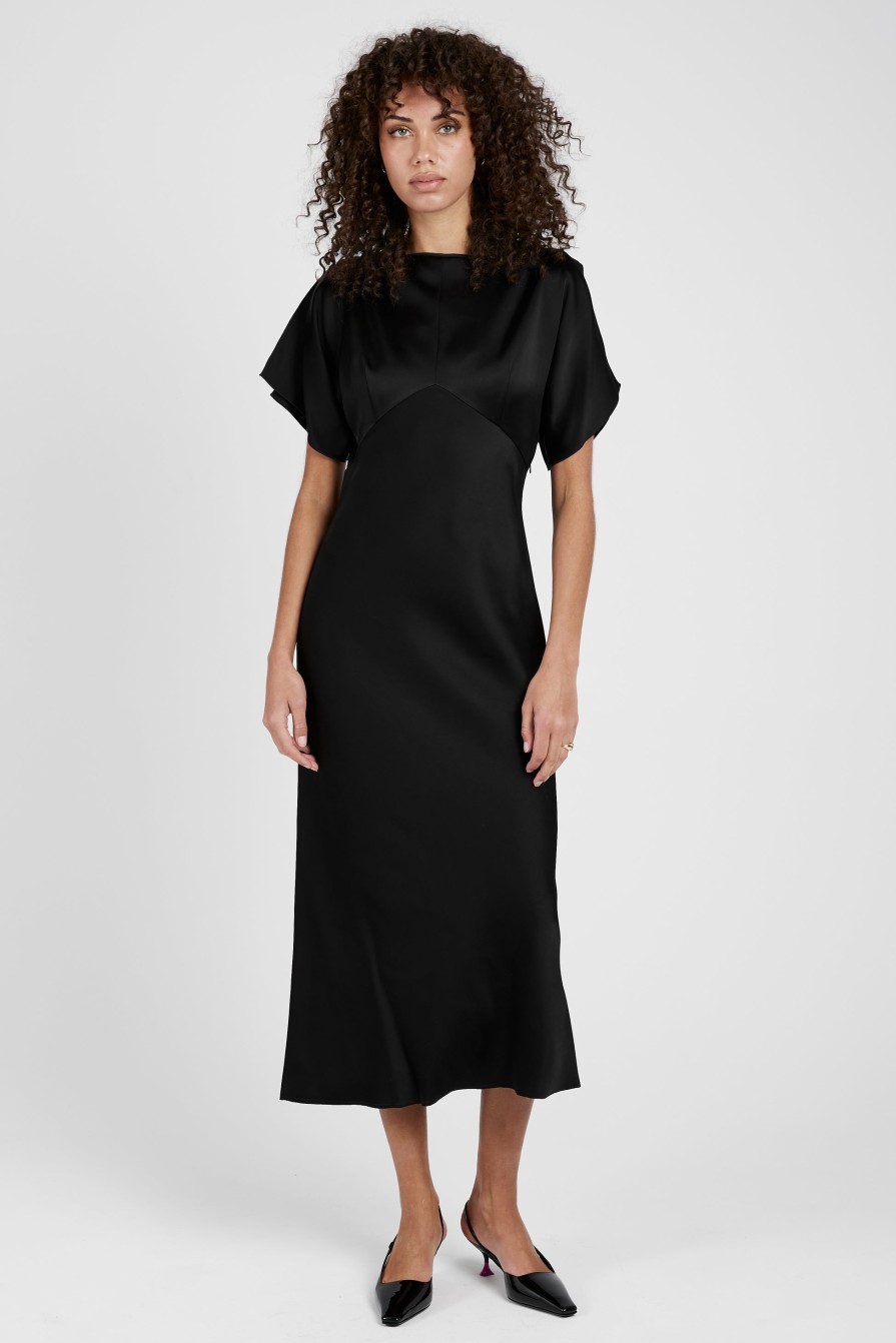 N°21 Satin Midi Dress In Black | Dresses & Skirts