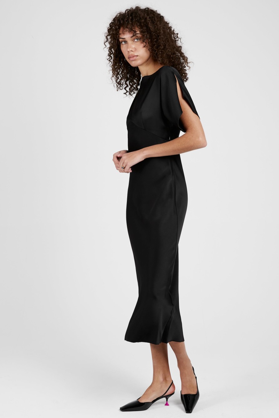 N°21 Satin Midi Dress In Black | Dresses & Skirts