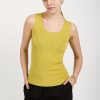 GENTRYPORTOFINO Knit Tank Top In Lime | Tops