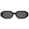 LINDA FARROW The Attico Irene Angular Sunglasses In Black | Eyewear