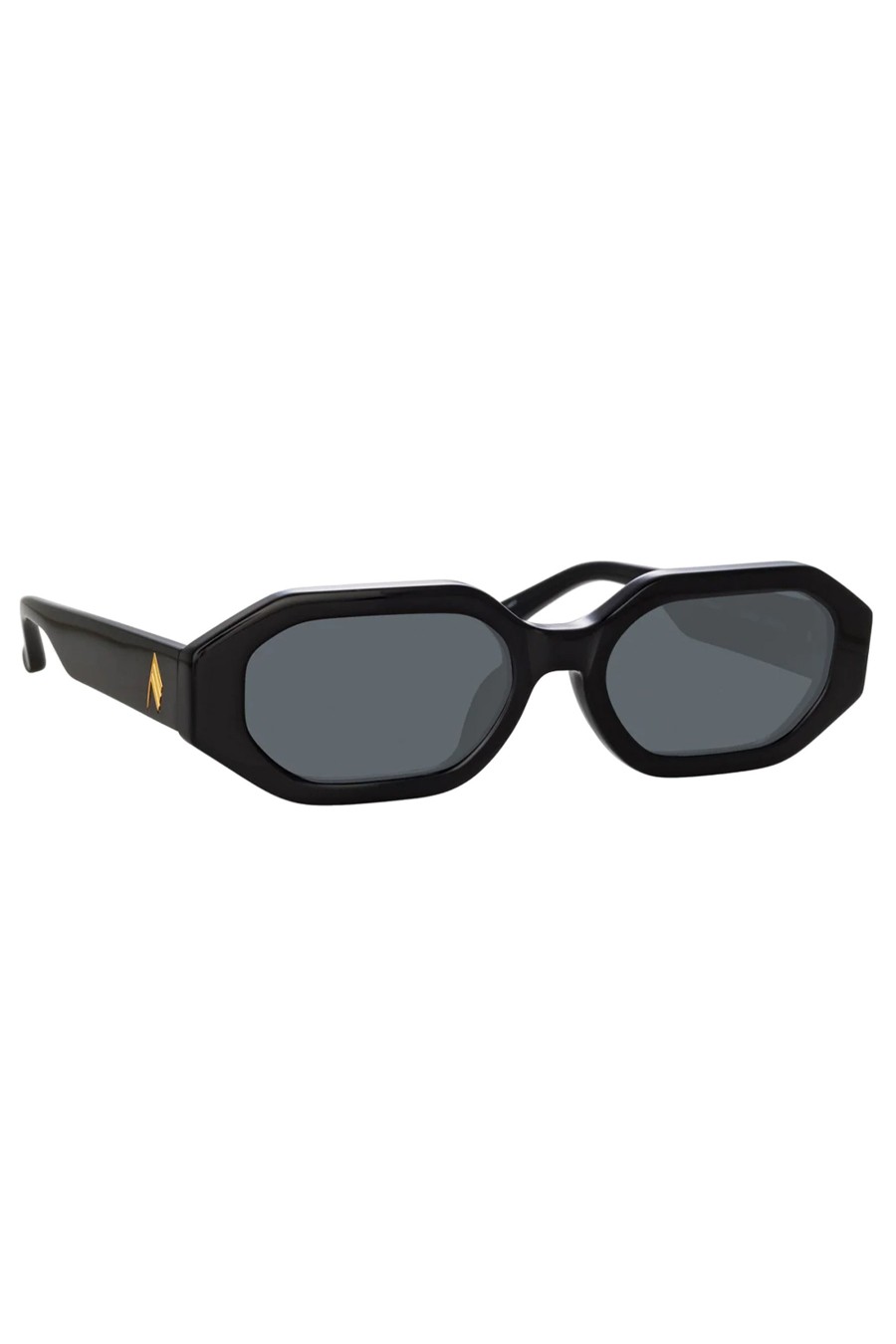 LINDA FARROW The Attico Irene Angular Sunglasses In Black | Eyewear