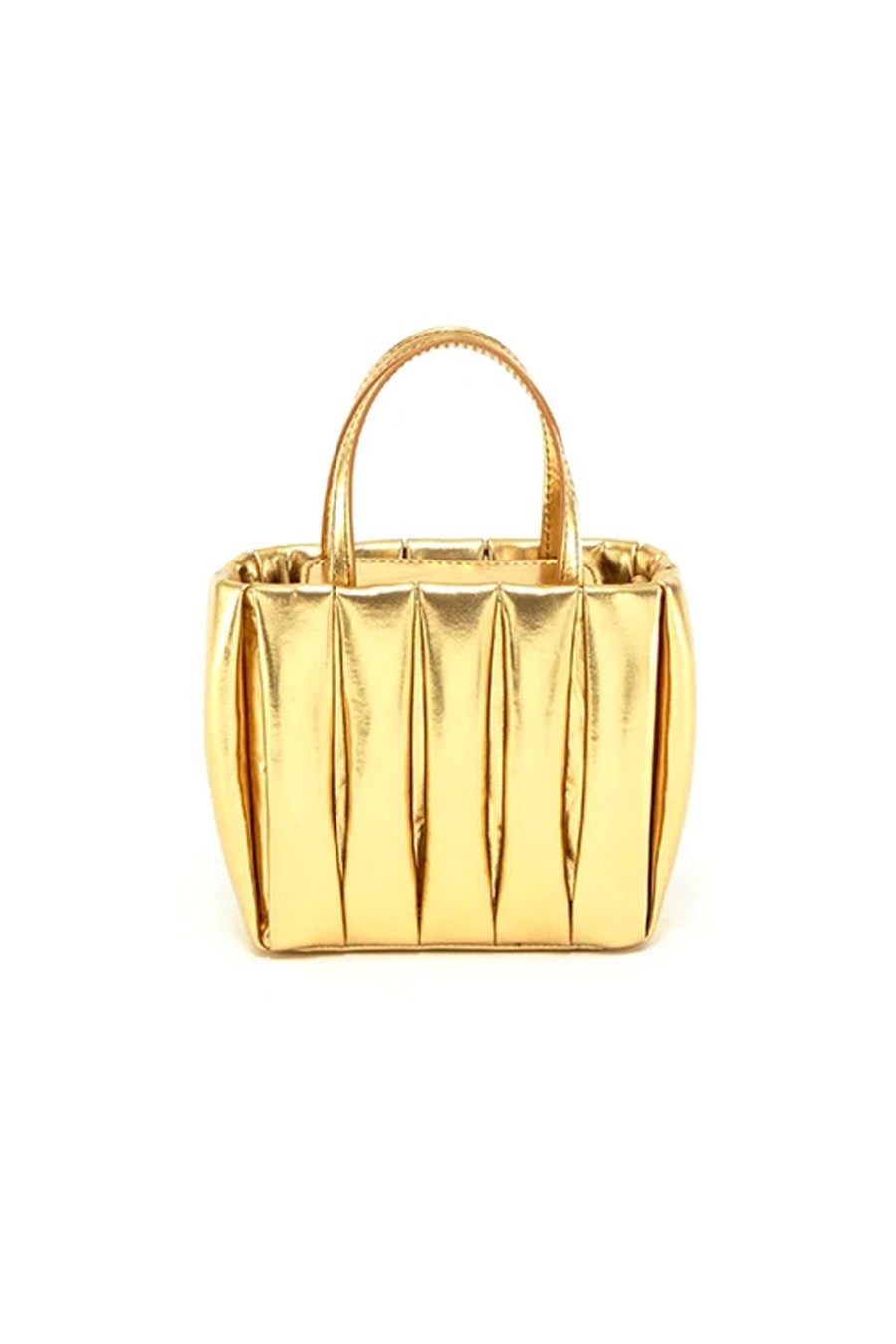 THEMOIRè Aria Laminated Bag In Gold | Bags