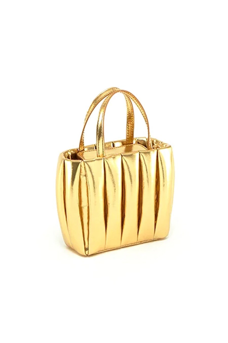 THEMOIRè Aria Laminated Bag In Gold | Bags