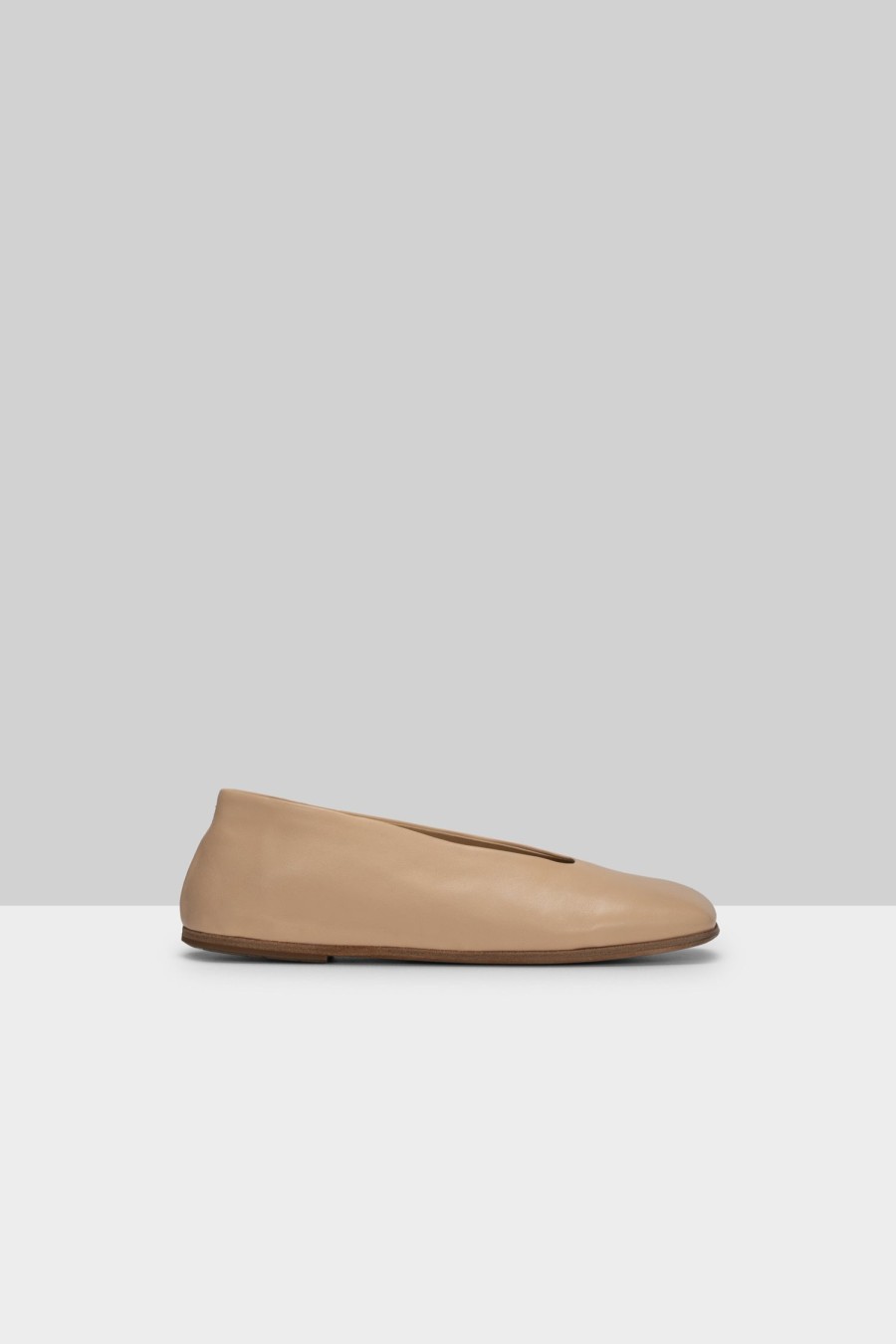 MARSÈLL Spatolona Leather Shoe In Biscuit | Flats