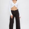 NSF Selena Wide Leg Pant In Pigment Black | Bottoms