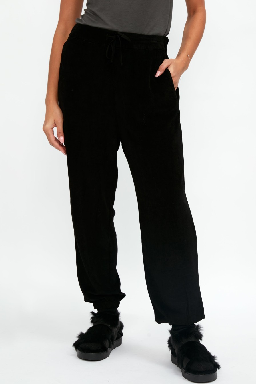 TANDEM Slouchy Track Pant In Black | Bottoms