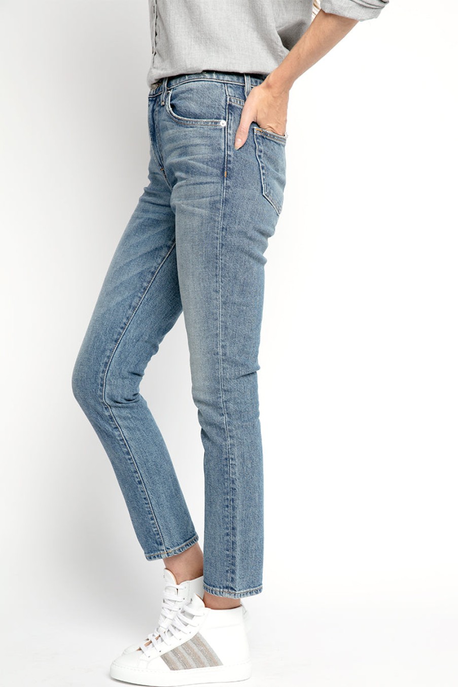 SLVRLAKE Lou Lou Slim Jeans In Blue Bird | Slvrlake - T. Boutique | Bottoms