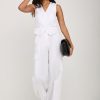 PESERICO Linen Gabardine Cargo Pant In Pure White | Bottoms