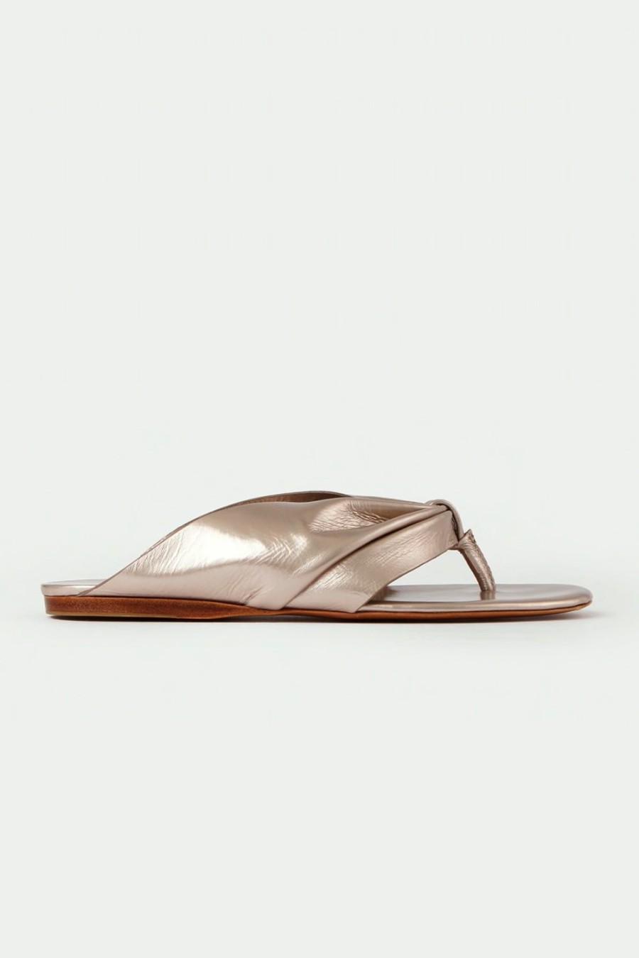 FORTE FORTE Buy Leather Thong Slides In Platino | Forte Forte - T. Boutique | Flats