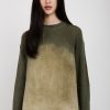 TRANSIT Crewneck Sweater In Forest | Knitwear