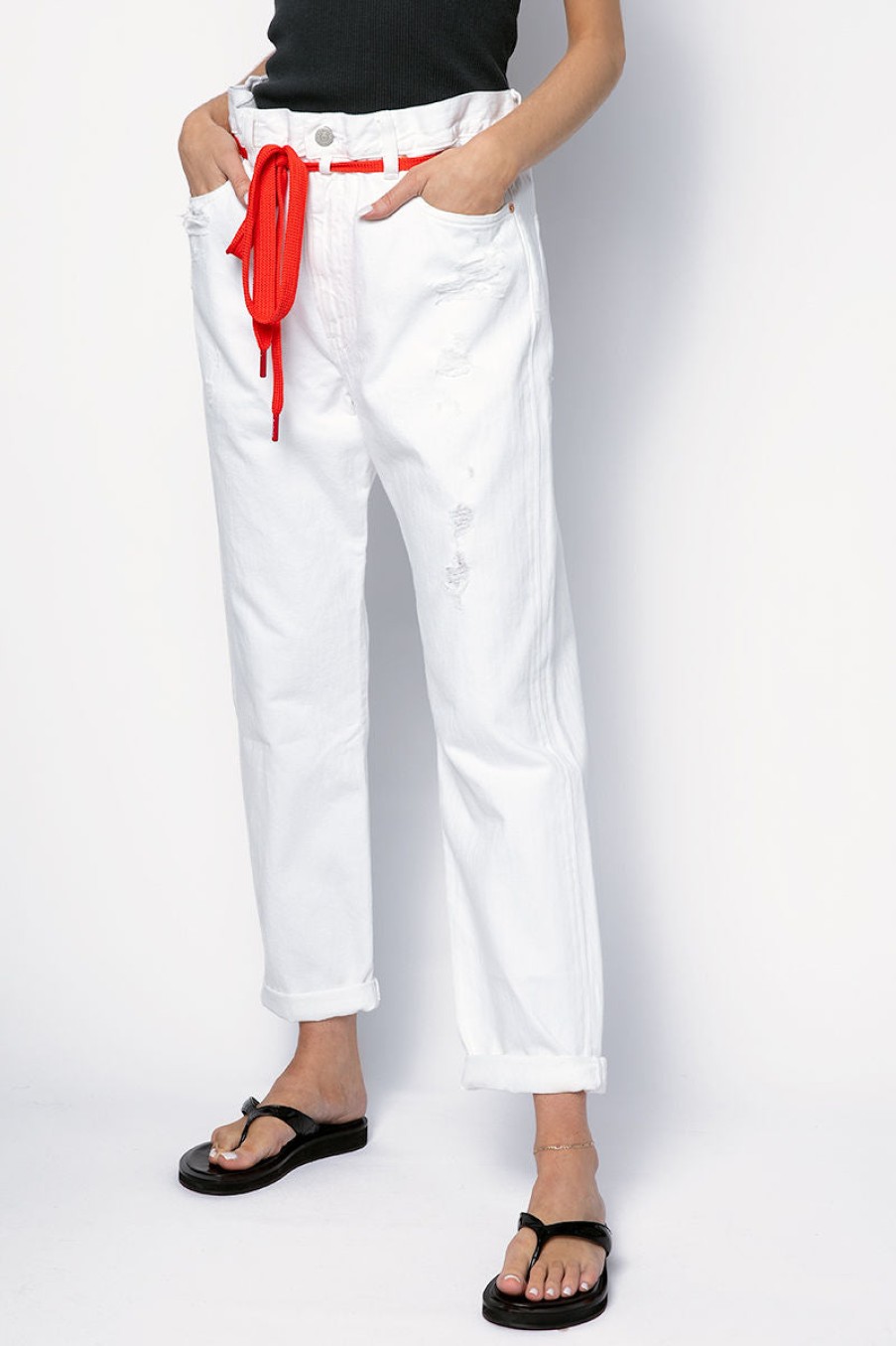 DENIMIST Shop Harper Shoelace Jean In White | Denimist - T. Boutique | Bottoms