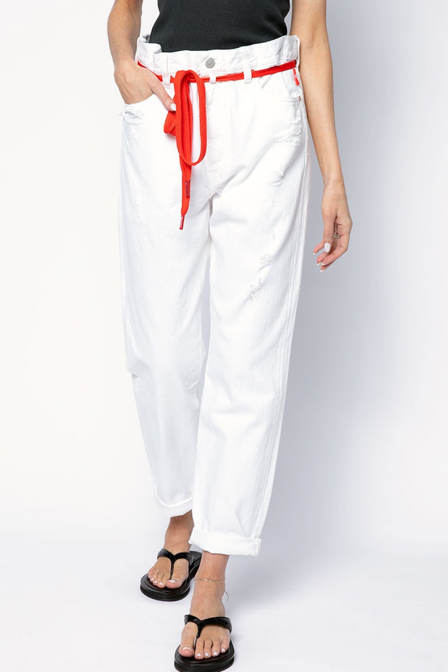 DENIMIST Shop Harper Shoelace Jean In White | Denimist - T. Boutique | Bottoms