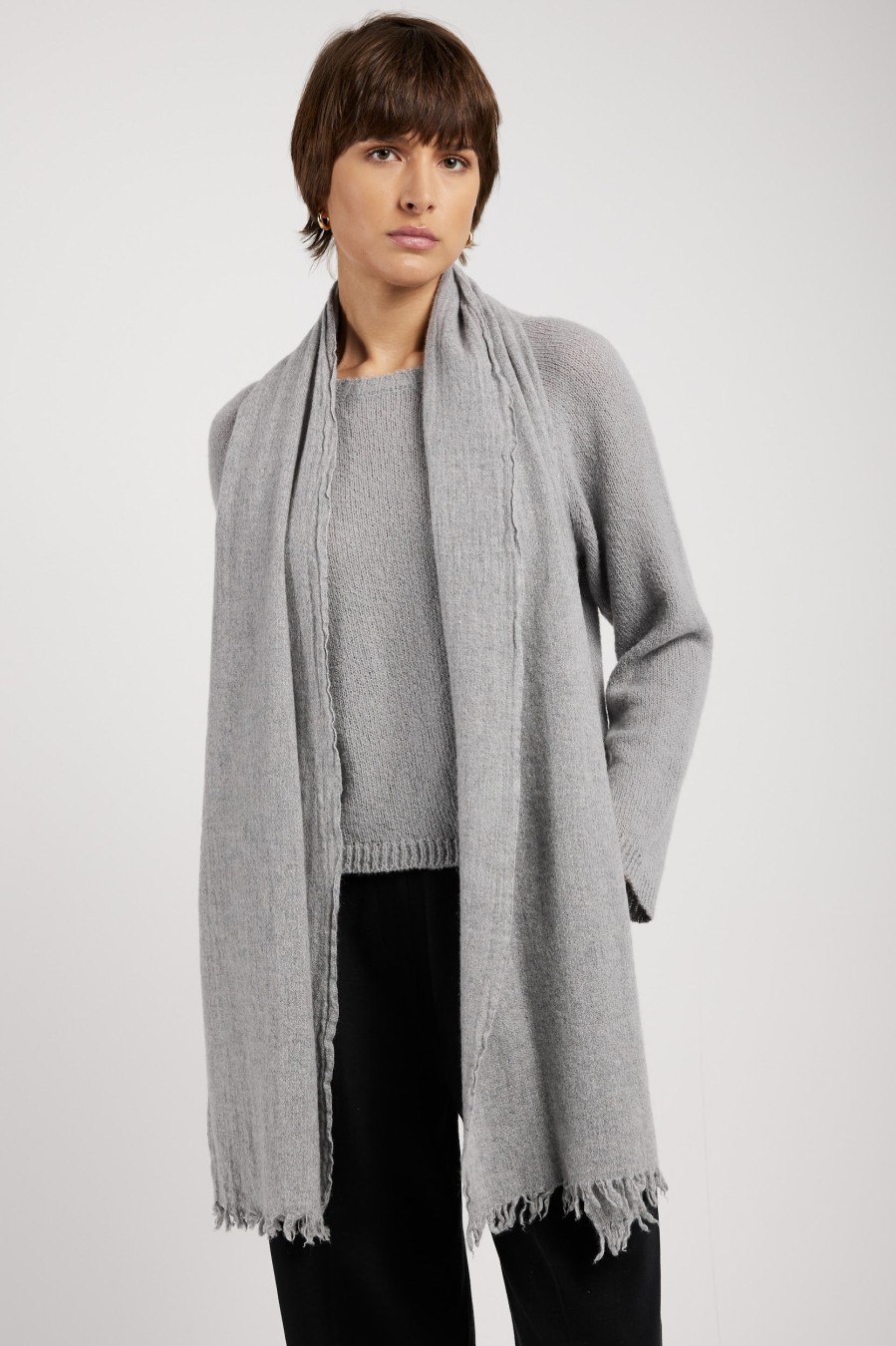 PRIVATE 0204 Cashmere Scarf In Heat Grey | Soft & Luxurious | T. Boutique | Scarves