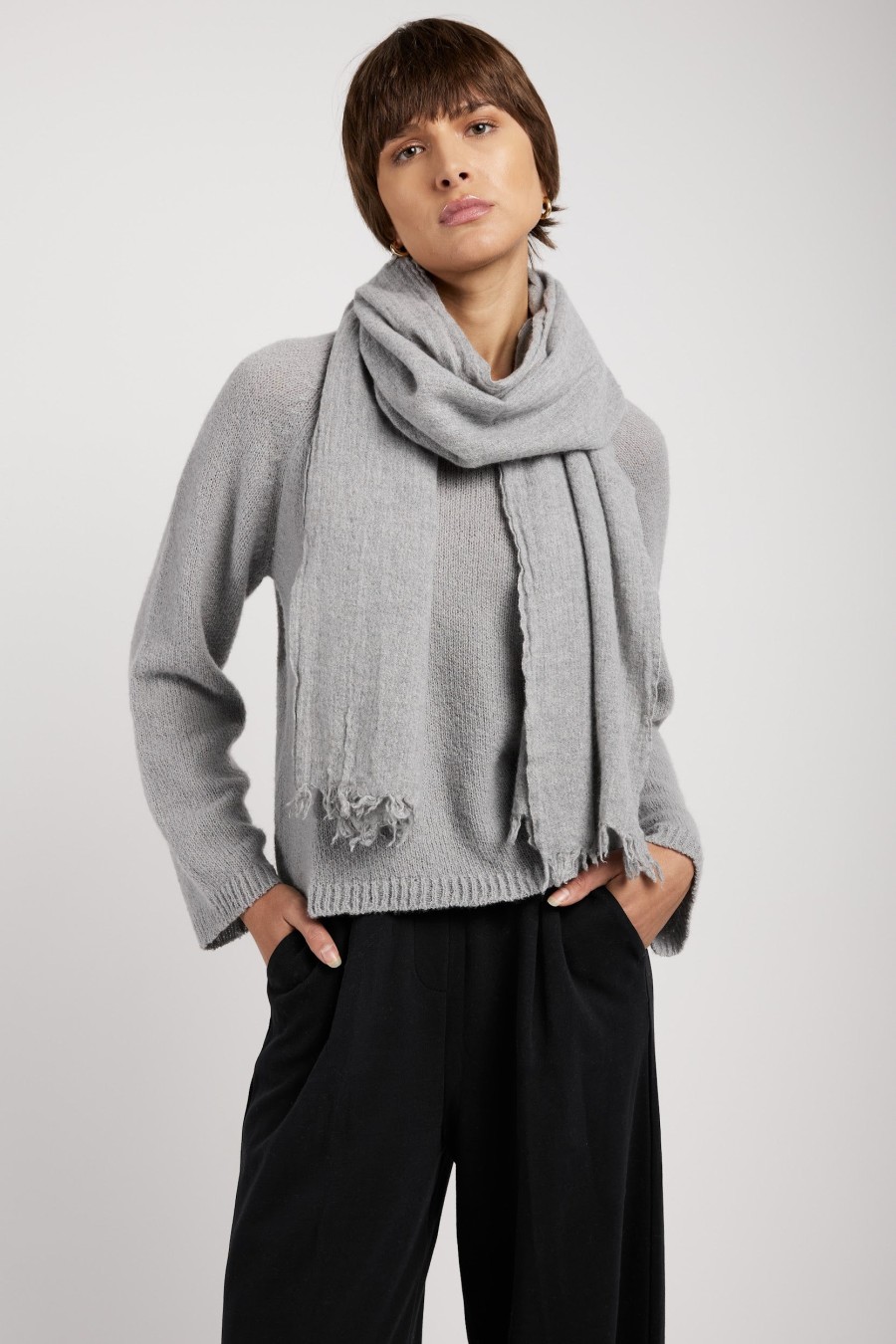 PRIVATE 0204 Cashmere Scarf In Heat Grey | Soft & Luxurious | T. Boutique | Scarves