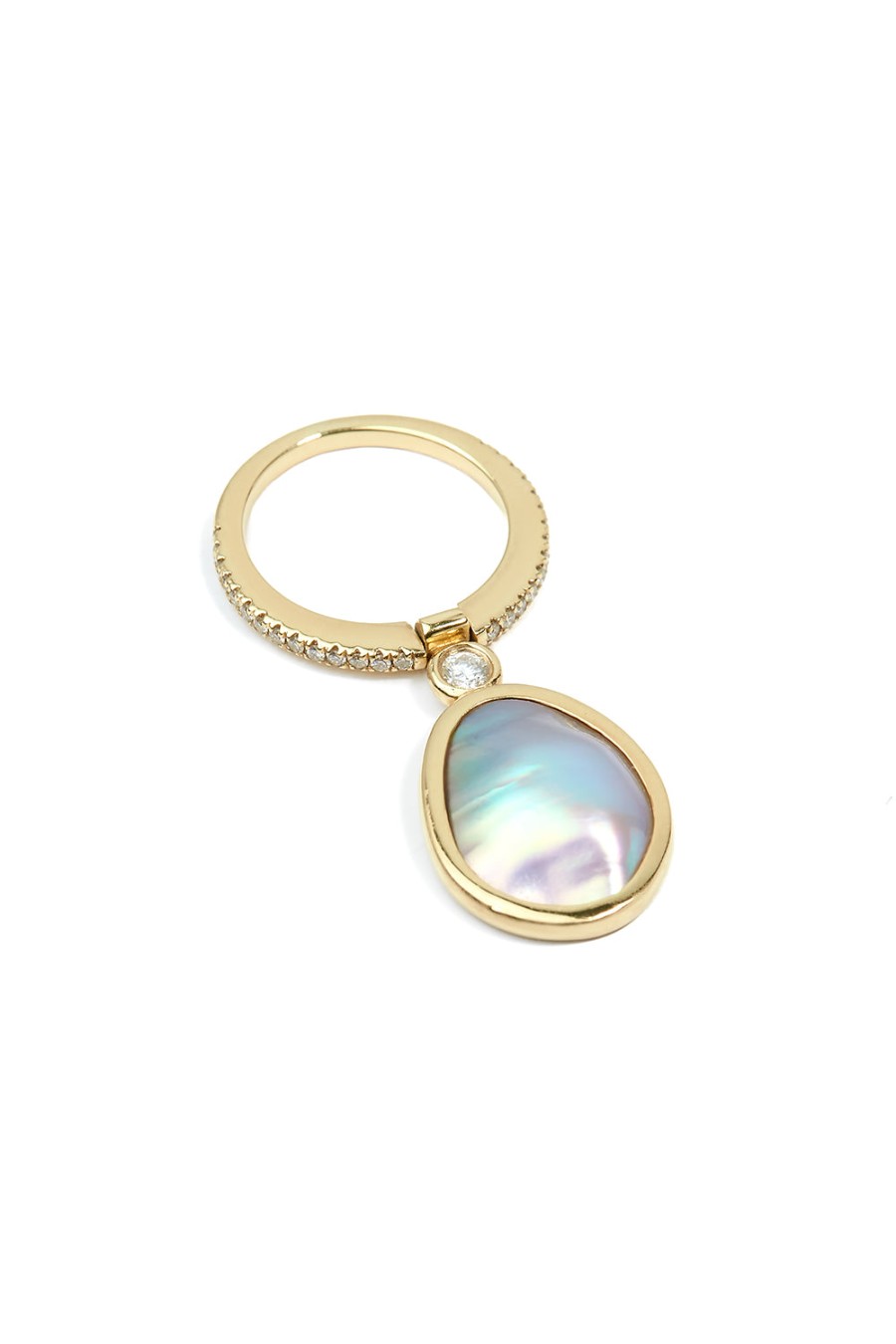 L.A. STEIN Sea Of Cortez Pearl And Diamond Flip Ring In 18K Yellow Gold | Jewelry